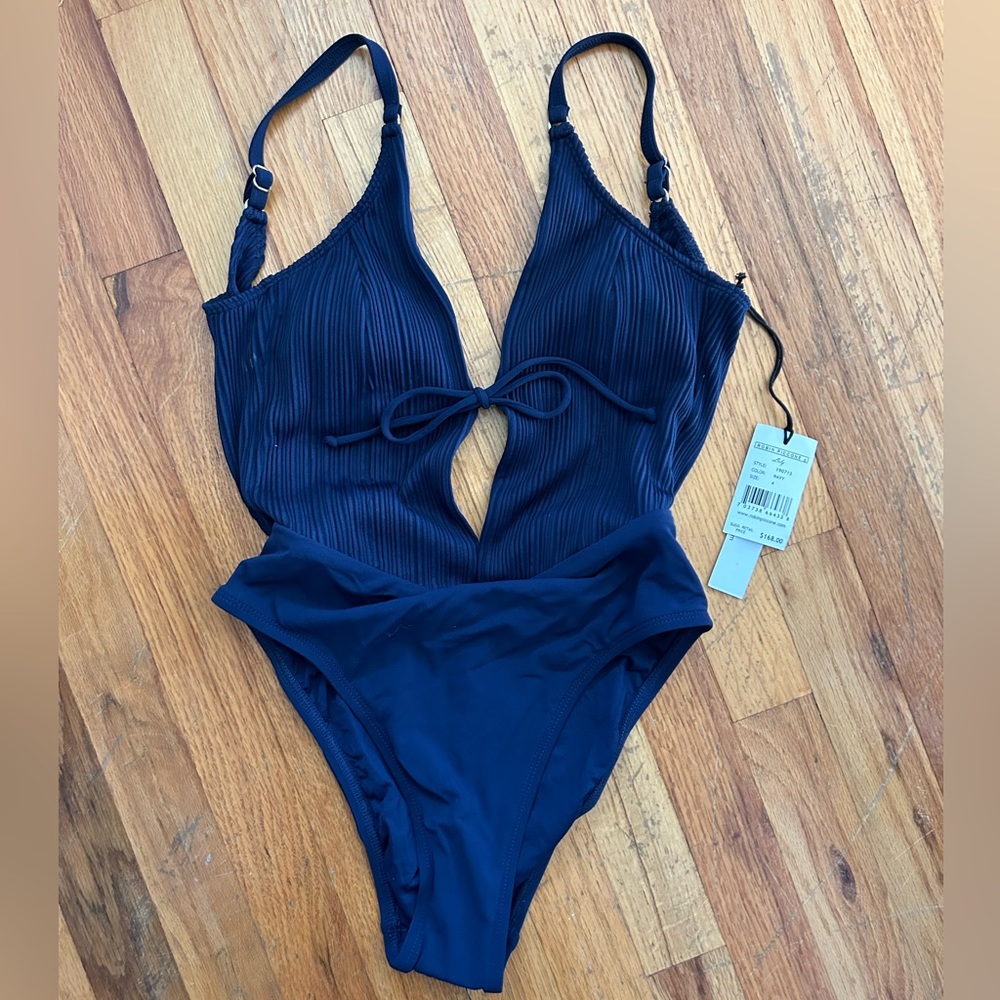 Robin Piccone Navy Blue one piece size 4 NWT